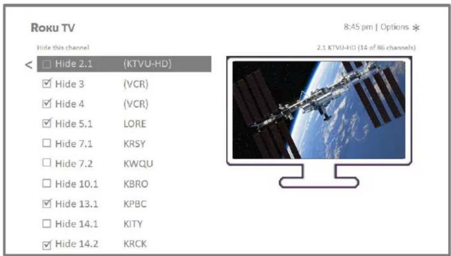 HISENSE 65R6209 - Edit Antenna TV channel lineup - 1