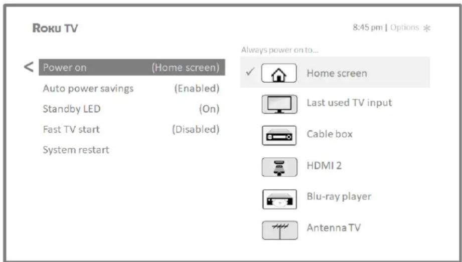 HISENSE 65R6209 - Power on settings - 1