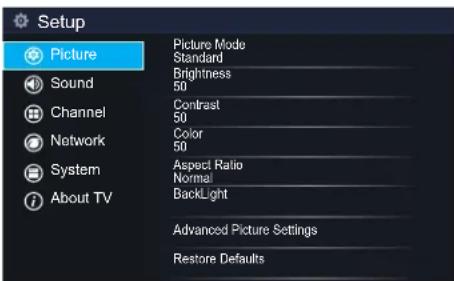 HISENSE 65H6C - Picture Menu - 1