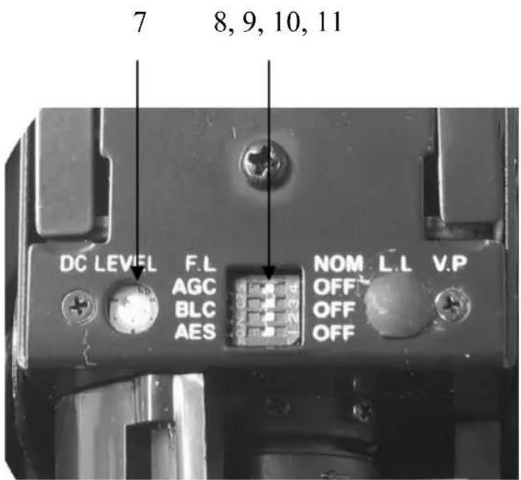 7 8, 9, 10, 11 DC LEVEL F.L AGC BLC AES NOM L.L V.P OFF OFF OFF