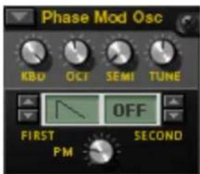 Phase Mod Osc KBD OCT SEMI TUNE OFF FIRST SECOND PM