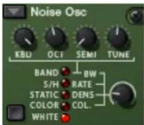 Noise Osc KBD OCT SEMI TUNE BAND BW 5/H RATE STATIC DENS COLOR COL. WHITE