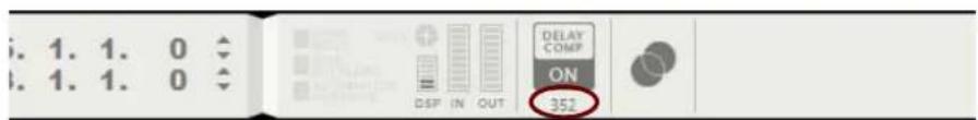 i. 1. 1. 0 i. 1. 1. 0 DSP IN OUT DELAY COMP ON 352