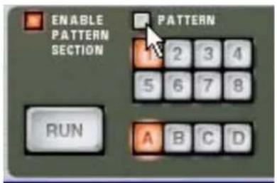 ENABLE PATTERN SECTION RUN PATTERN 2 3 4 5 6 7 8 A B C D