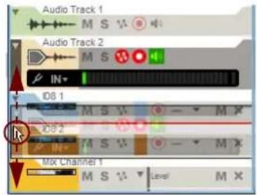 Audio Track 1 M S Audio Track 2 M S IN ID8 1 M S ID92 M S Mix Channel 1 M S Level M X