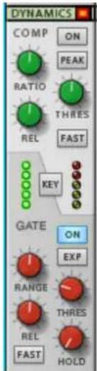 DYNAMICS COMP ON RATIO THRES REL FAST KEY GATE ON EXP RANGE THRES REL FAST HOLD