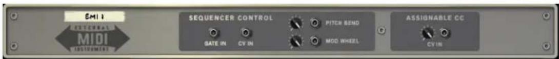 EMI MIDI INSTRUMENTS SEQUENCER CONTROL PITCH BEND ASSIGNABLE CC GATE IN CV IN MOD WHEEL CVIN