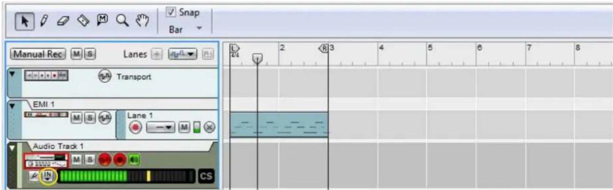 Snap Bar Manual Rec M S Lanes + Transport EMI 1 M S R Lane 1 Audio Track 1 M S CS