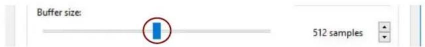 Buffer size: 512 samples