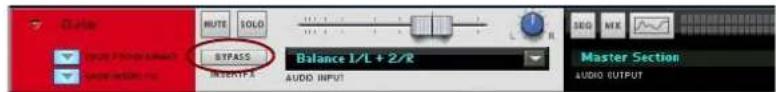 BTPASS BALANCE 1/L + 2/R AUDIO INPUT Master Section AUDIO OUTPUT