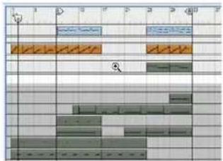 Cropped image of a digital audio workstation interface showing track controls, timecode, and waveform graphs