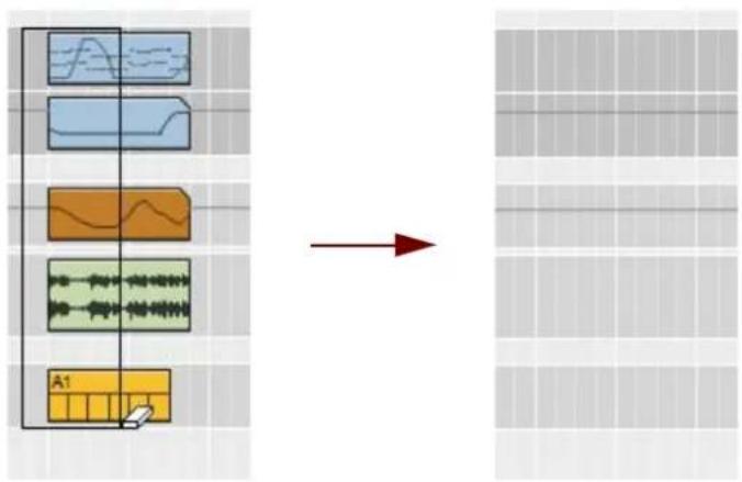 PROPELLERHEAD Reason Lite 10.3 - Deleting clips with the Eraser tool - 2