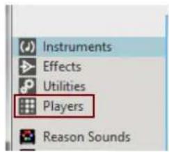 Instruments Effects Utilities Players Reason Sounds