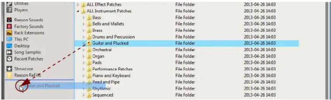 Utilities Players Reason Sounds Factory Sounds Rack Extensions This PC Desktop Song Samples Recent Patches Showcase Reason ReFies Guitar and Plucked ALL Effect Patches File Folder 2013-04-26 14:03 ALL Instrument Patches File Folder 2013-04-26 14:03 Bass File Folder 2013-04-26 14:03 Bells and Mallets File Folder 2013-04-26 14:03 Brass File Folder 2013-04-26 14:03 Drums and Percussion File Folder 2013-04-26 14:03 Guitar and Plucked File Folder 2013-04-26 14:03 Orchestral File Folder 2013-04-26 14:03 Organ File Folder 2013-04-26 14:03 Pads File Folder 2013-04-26 14:03 Performance Patches File Folder 2013-04-26 14:03 Piano and Keyboard File Folder 2013-04-26 14:03 Reed and Pipe File Folder 2013-04-26 14:03 Rhythmic File Folder 2013-04-26 14:03 Sequenced File Folder 2013-04-26 14:03
