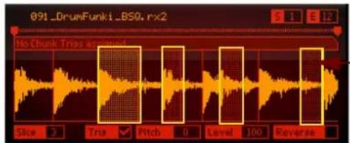 091_DrunFunki -BSQ, rx2 No Chunk Trips returned Slice 3 Trie ✓ Pitch 0 Level 100 Reverse