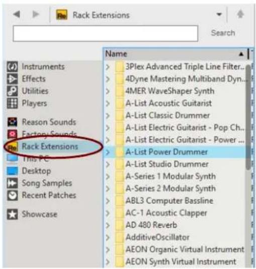 Rack Extensions Name 3Plex Advanced Triple Line Filter... 4Dyne Mastering Multiband Dyn... 4MER WaveShaper Synth A-List Acoustic Guitarist A-List Classic Drummer A-List Electric Guitarist - Pop Ch... A-List Electric Guitarist - Power ... A-List Power Drummer A-List Studio Drummer A-Series 1 Modular Synth A-Series 2 Modular Synth ABL3 Computer Bassline AC-1 Acoustic Clapper AD 480 Reverb AdditiveOscillator AEON Organic Virtual Instrument AEON Synth Virtual Instrument
