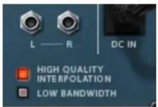 L — R DC IN HIGH QUALITY INTERPOLATION LOW BANDWIDTH