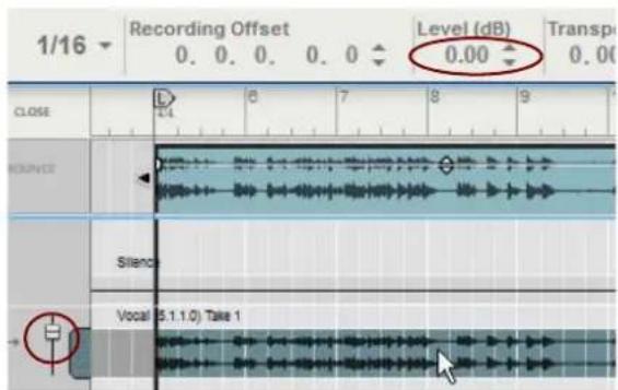 1/16 Recording Offset 0. 0. 0. 0. 0 Level (dB) Transp 0.00 CLOSE 14 6 7 8 9 REFERENCE Silence Vocal (5.1.1.0) Take 1