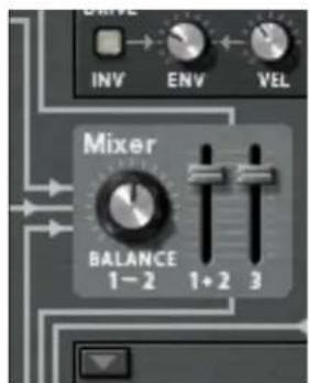 Mixer BALANCE 1-2 1+2 3