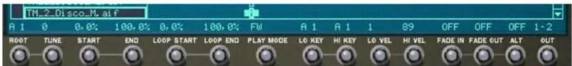 TM_2_Disco_M.ai f A 1 0 0.0% 100.0% 0.0% 100.0% FW A 1 A 1 89 OFF OFF OFF 1-2 ROOT TUNE START END LOOP START LOOP END PLAY MODE LO KEY HI KEY LO VEL HI VEL FADE IN FADE OUT ALT OUT