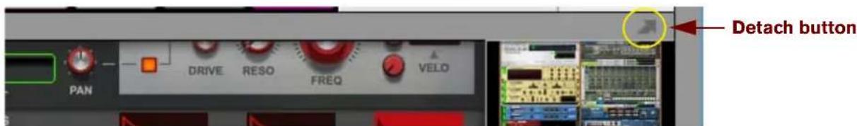 PAN DRIVE RESO FREQ VELO Detach button