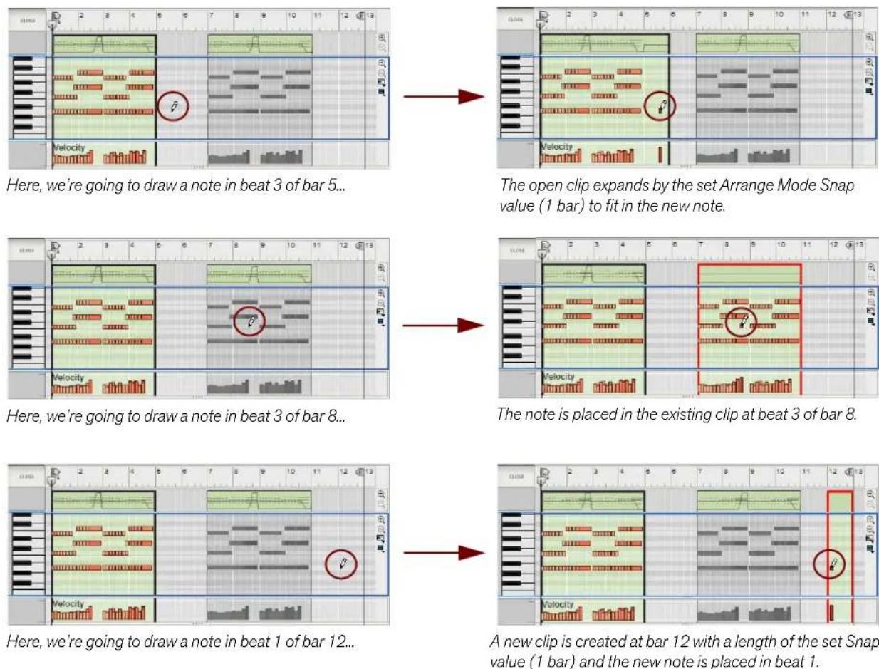 PROPELLERHEAD Reason Lite 10.3 - About drawing notes outside an open clip - 1