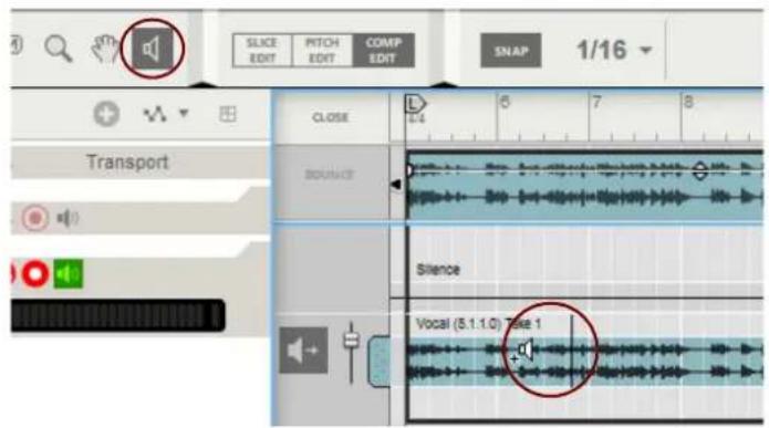 SLICE EDIT PITCH EDIT COMP EDIT SNAP 1/16 Transport CLOSE BOUNCE Silence Vocal (5.1.1.0) Key 1