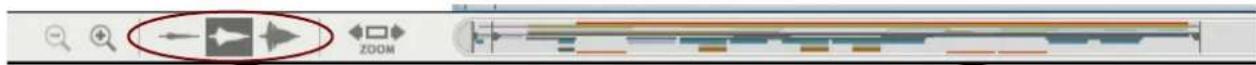 Software toolbar with zoom and audio editing icons, including a zoom button and playback controls