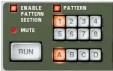 ENABLE PATTERN SECTION MUTE RUN PATTERN 1 2 3 4 5 6 7 8 A B C D