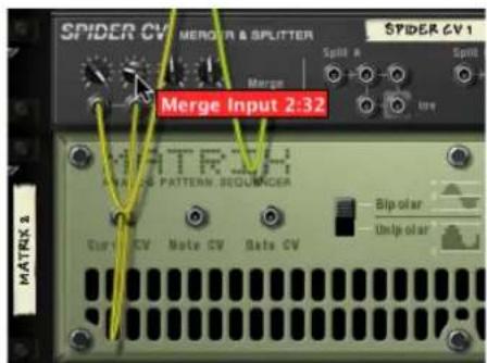 SPIDER CV MEROVR & SPLITTER SPIDER CV 1 Merge Split A Split B Merge Input 2:32 MATRIO AVGREG PATTERN REQUISER Bipolar Only polar Curt CV Note CV Data CV
