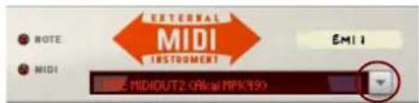NOTE MIDI MIDI EXTERNAL MIDI INSTRUMENT EM11 E MIDIOUT2
