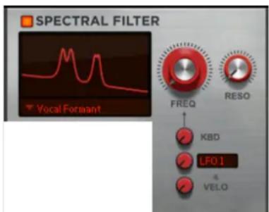 SPECTRAL FILTER Vocal Formant FREQ RESO KBD LF01 4 VELO