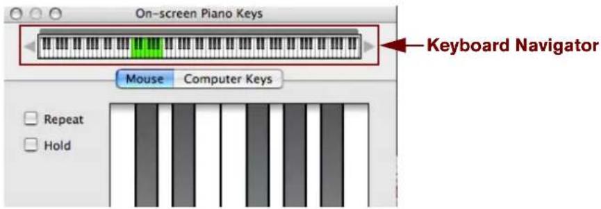 On-screen Piano Keys Keyboard Navigator Mouse Computer Keys Repeat Hold