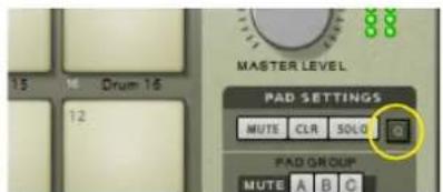 MASTER LEVEL PAD SETTINGS MUTE CLR SOLG PAD GROUP MUTE A B C