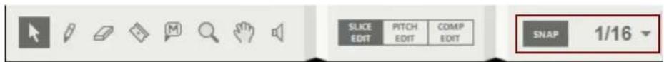SLICE EDIT PITCH EDIT COMP EDIT SNAP 1/16