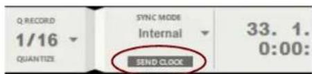 Q RECORD 1/16 QUANTIZE SYNC MODE Internal SEND CLOCK 33. 1. 0:00: