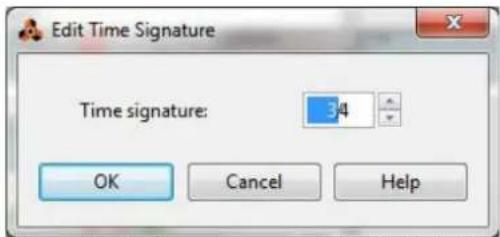 Edit Time Signature Time signature: 34 OK Cancel Help