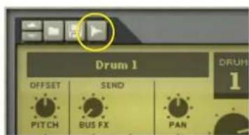 Drum 1 OFFSET SEND PITCH BUS FX PAN DRUM 1