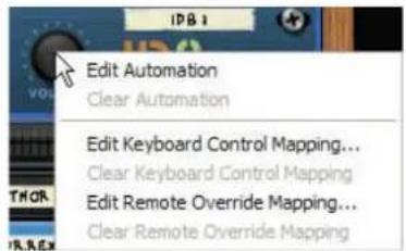 Edit Automation Clear Automation Edit Keyboard Control Mapping... Clear Keyboard Control Mapping Edit Remote Override Mapping... Clear Remote Override Mapping