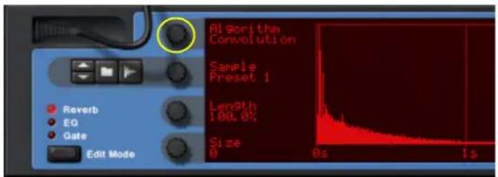 AI Gornith Convolution Sample Preset 1 Length 100.0% Size 0 0s 1s Reverb EQ Gate Edit Mode