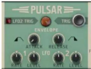 PULSAR LFD2 TRIG TRIG ENVELOPE ATTACK RELEASE 1 LFD 2 RATE LEVEL RATE LEVEL