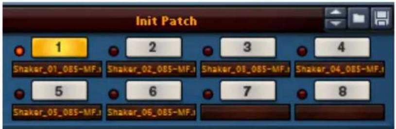 Init Patch 1 2 3 4 Shaker_01_085-MF.1 Shaker_02_085-MF.1 Shaker_03_085-MF.1 Shaker_04_085-MF.1 5 6 7 8 Shaker_05_085-MF.1 Shaker_06_085-MF.1