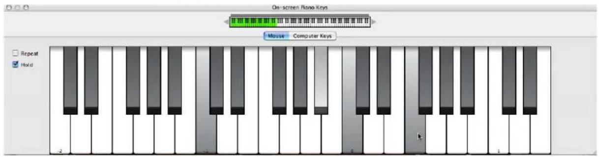 On-screen Piano Keys Mouse Computer Keys Repeat Hold