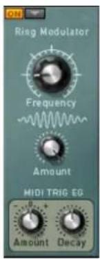 ON Ring Modulator Frequency Amount MIDI TRIG EG + - + Amount Decay