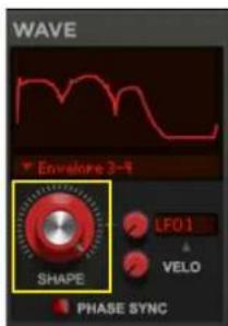 WAVE Envelope 3-4 SHAPE LFO 1 VELO PHASE SYNC