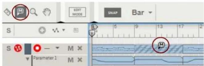 EDIT MODE SNAP Bar S L 5 9 13 17 2 S M X Parameter 1 M X M