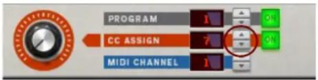 PROGRAM 1 CC ASSIGN 7 MIDI CHANNEL 1