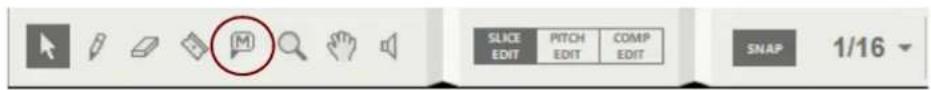 SLICE EDIT PITCH EDIT COMP EDIT SNAP 1/16