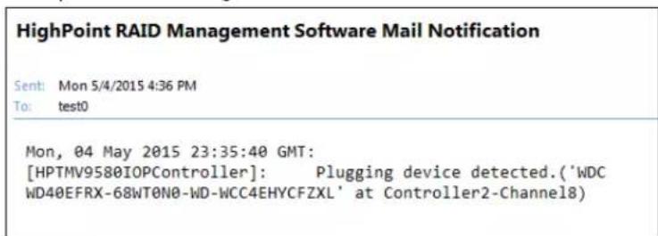 Highpoint rDrive 6628TM - Add Recipient - 2