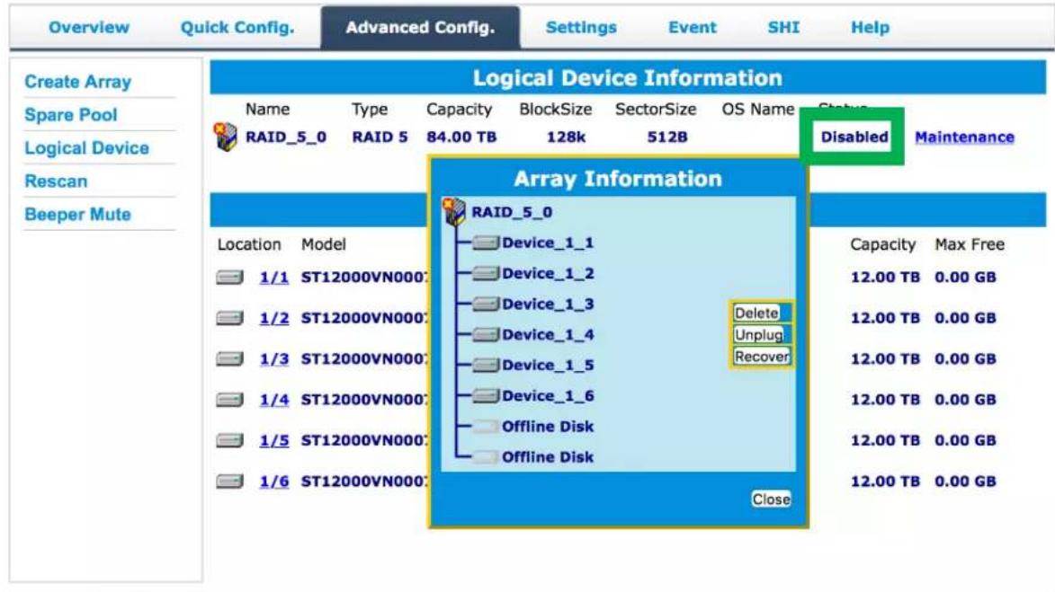 Highpoint rDrive 6628TM - Array Information - 3